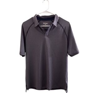 Rhone Delta Pique Polo Shirt Mens Medium Gray Short Sleeve Performance FF28